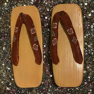One of a Kind Vintage Wooden Japanese Geta, Small